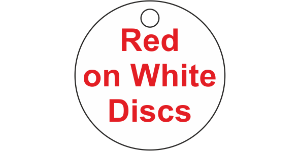 Valve Tag Discs Red on White