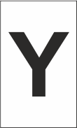 Z-Type Size 7 Letter " Y " Wht Box