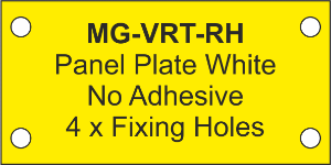 Panel Plate (RH) 75x120mm Yellow (50pcs)