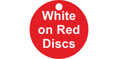 Valve Tag Discs White on Red