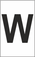 Z-Type Size 35 Letter " W " Wht Box