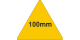 Rigid PVC Adh 100mm Triangle Ylw (25pc)