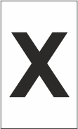 Z-Type Size 15 Letter " X " Wht Box