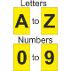 Marker Kit Black on Yellow A-Z & 0-9