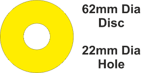 SAV Label 62mm Dia H=22mm Yellow (50pc)
