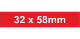 Adhesive Label 32x58mm Red (150pcs)