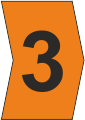Z-Type Chevron Cut Colour Coded Number 3 (Orange)
