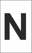 Z-Type Size 13 Letter " N " Wht Box