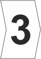 Z-Type Chevron Cut White Number 3