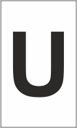 Z-Type Size 9 Letter " U " Wht Box