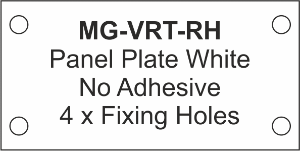 Panel Plate (RH) 50x100mm White (50pcs)