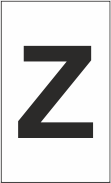 Z-Type Size 9 Letter " Z " Wht Box