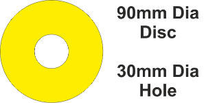Rigid PVC 90mm Dia H=30mm Yellow (50pc)