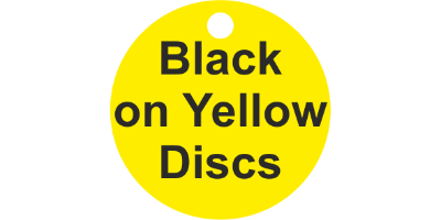 Valve Tag Discs Black on Yellow