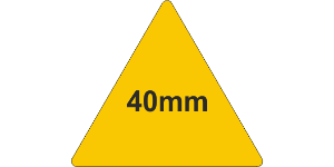 Rigid PVC Adh 40mm Triangle Ylw (100pc)