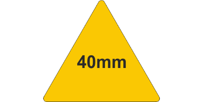 Rigid PVC Adh 40mm Triangle Ylw (100pc)
