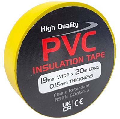 19mm x 20M PVC Tape Yellow
