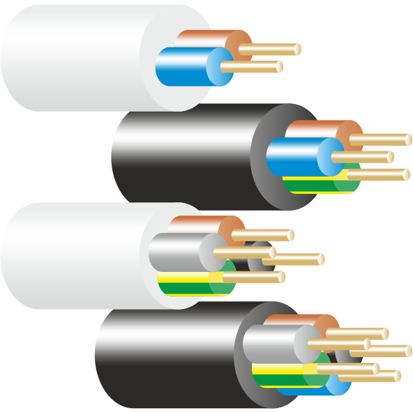 White PVC Flexible Cable 3183Y 3 core 2.5mm (cut by the metre)