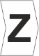 Z-Type Chevron Cut White Letter Z