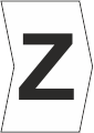 Z-Type Chevron Cut White Letter Z