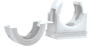 25mm Hinged Conduit Clip PA6 White 10pc