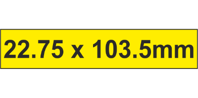 PLC Label (HF) 22.75x103.5mm Ylw (40pc)