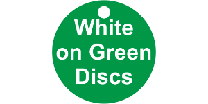 Valve Tag Discs White on Green