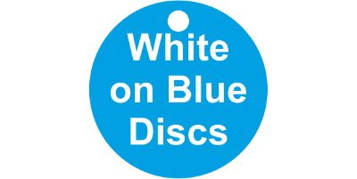 Valve Tag Discs White on Blue