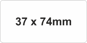 Rigid PVC 37x74mm White (100pc)