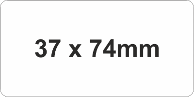 Rigid PVC 37x74mm White (100pc)
