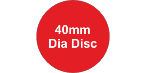Rigid PVC Adh 40mm Disc Red (200pc)
