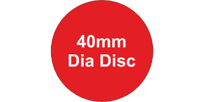 Rigid PVC Adh 40mm Disc Red (200pc)