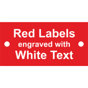 White on Red Engraved Labels
