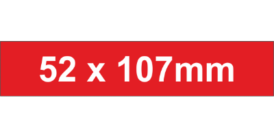 Adhesive Label 52x107mm Red (100pcs)