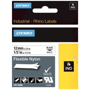 S0718100 12mm Rhino Nylon Cloth Tape White