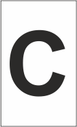 Z-Type Size 18 Letter " C " Wht Reel