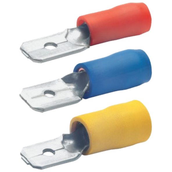 Push-On Tab terminals, also known as spade connectors, also known as quick disconnect, also known as faston terminals, also known as...
