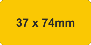 Rigid PVC 37x74mm Yellow (100pc)