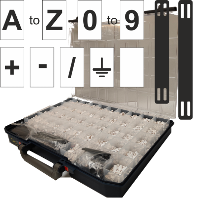 K-Type Kit "A-Z,0-9,+ -/EA BL" Wht 100ea