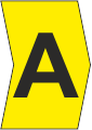 Z-Type Chevron Cut Yellow Letter A