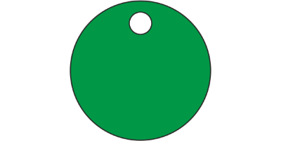 Dog Tag PVC Disc 35x35mm Green (300pcs)