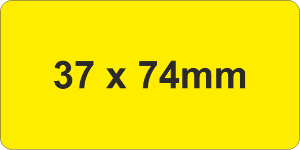 Rigid PVC Adh 37x74mm Yellow (100pc)