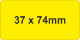 Rigid PVC Adh 37x74mm Yellow (100pc)