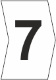Z-Type Chevron Cut White Number 7