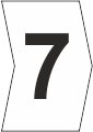 Z-Type Chevron Cut White Number 7