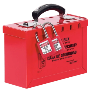 Group Lockout Box Portable up to 12 Red