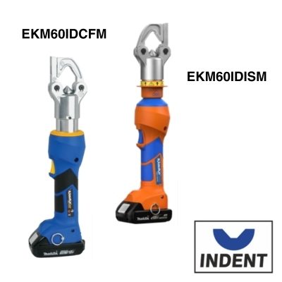 The Klauke EKM60IDCFM and EKM60IDISM Battery Indent Tools with a box that says 