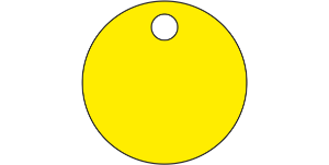Dog Tag PVC Disc 35x35mm Yellow (300pcs)