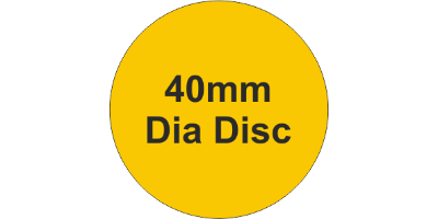 Rigid PVC Adh 40mm Disc Yellow (100pc)