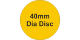 Rigid PVC Adh 40mm Disc Yellow (100pc)